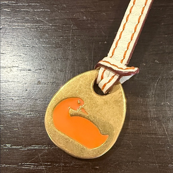 Dooney & Bourke DB Gold and Orange Keychain with Duck Design Authentic designer - Picture 3 of 5